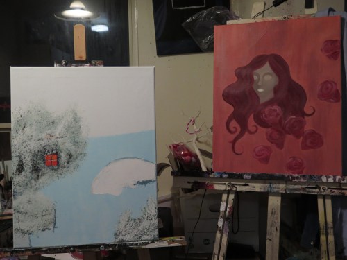 Paintings in progress