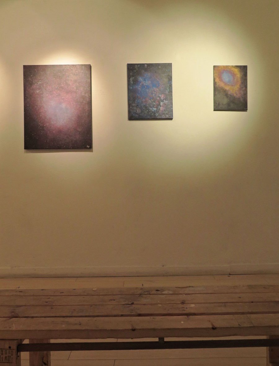 My pieces, on a gallery wall.