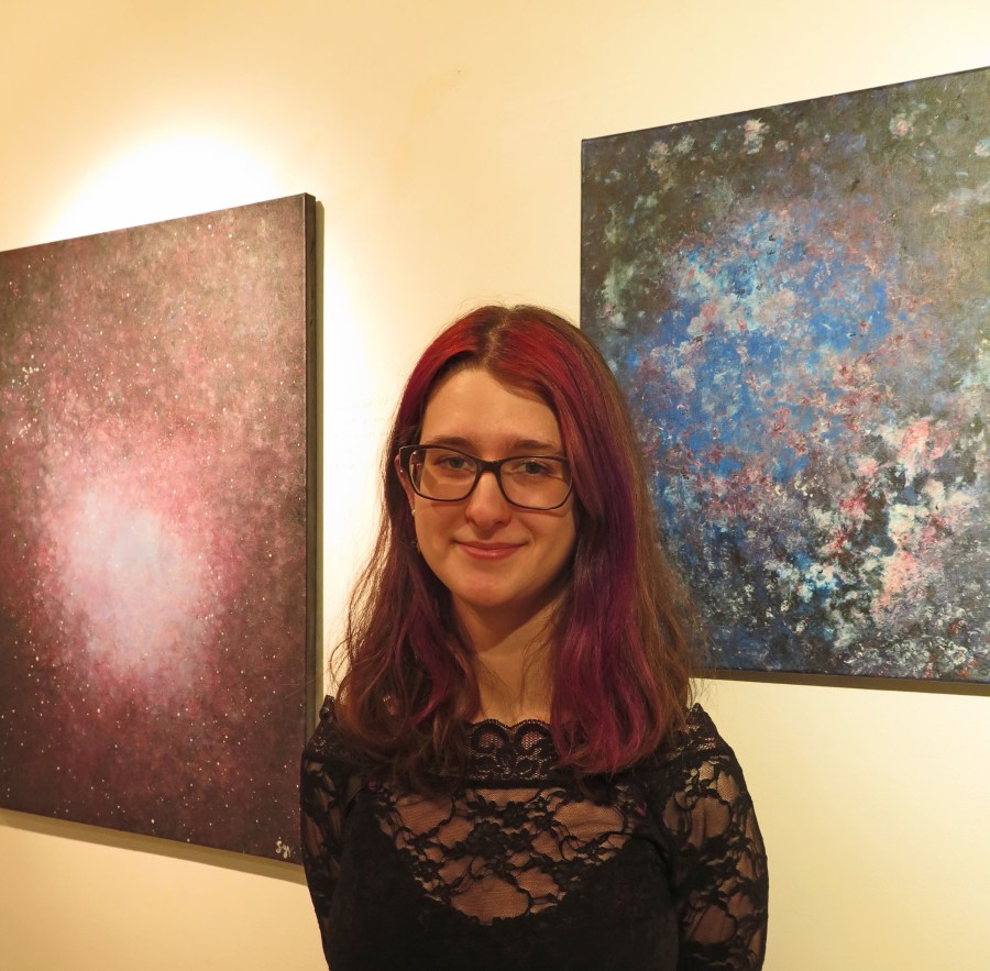 Me (Sarah) with my art. :)