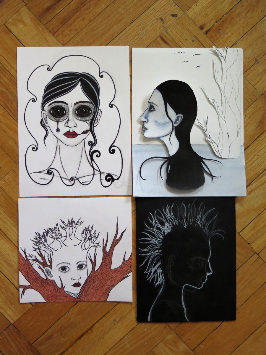 Illustrations in progress by Sarah Y. Varnam