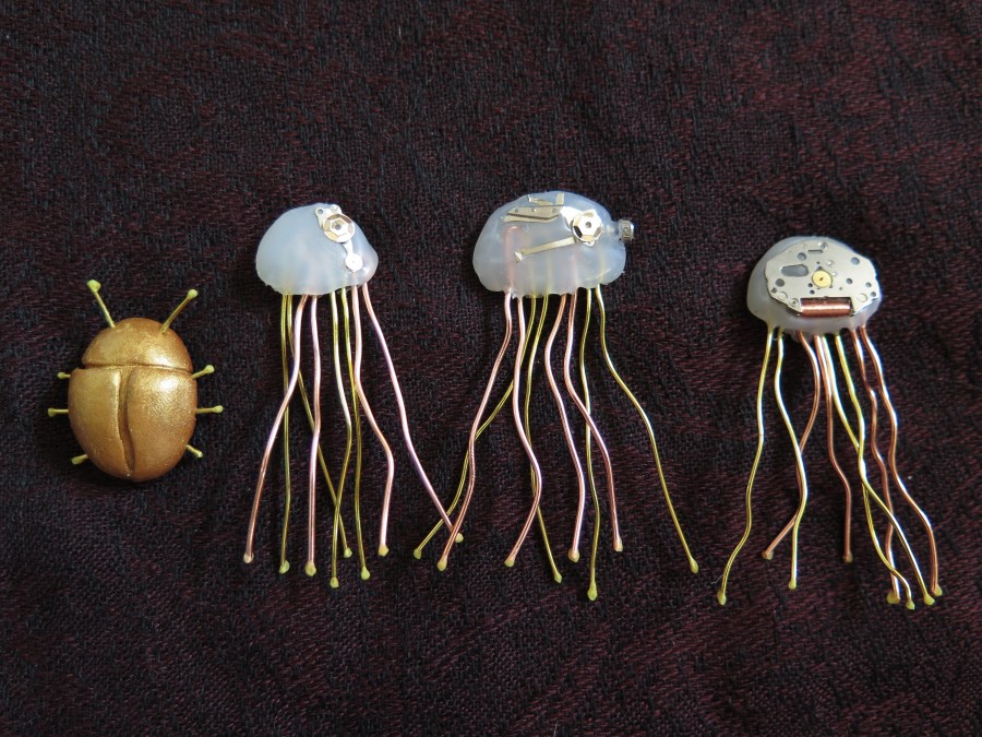 Pieces not yet attached to backings