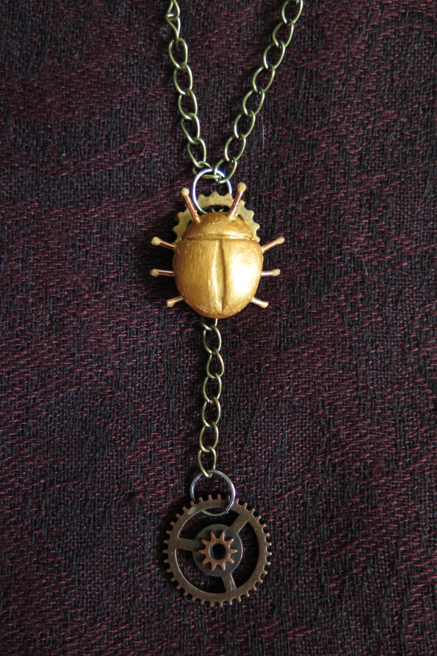 Sarah's steampunk scarab necklace