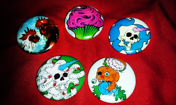 Pin-back buttons by Ashley Pleasant