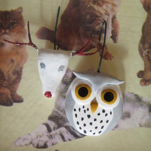 Owl ornament and reindeer 